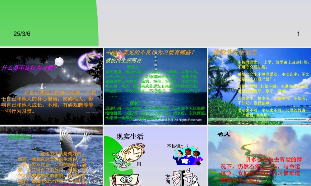 班风学风班会《与不良的行为习惯告别——做一名合格的学生》PPT课件