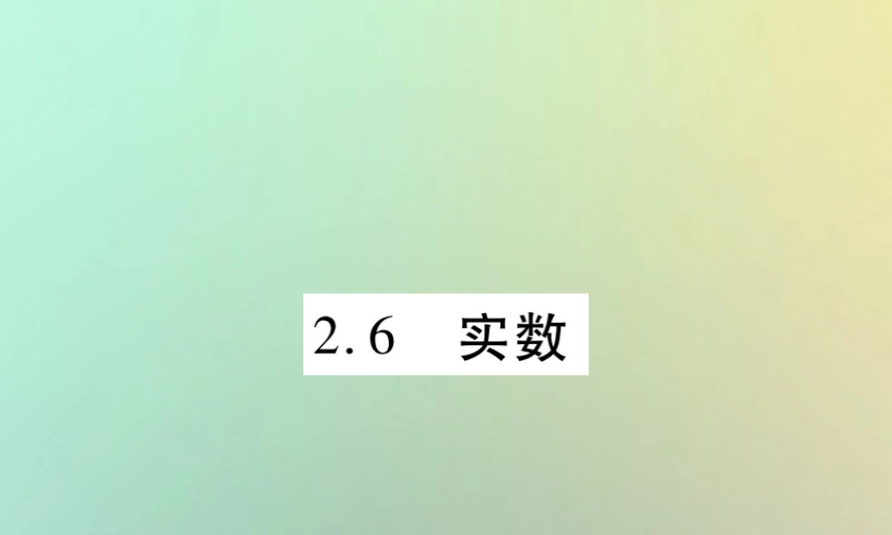 八年级数学上册 第二章 实数 2.6 实数习题课件 (新版)北师大版 课件