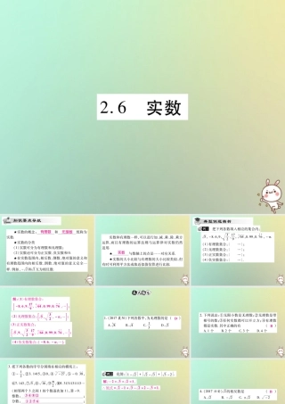 八年级数学上册 第二章 实数 2.6 实数习题课件 (新版)北师大版 课件