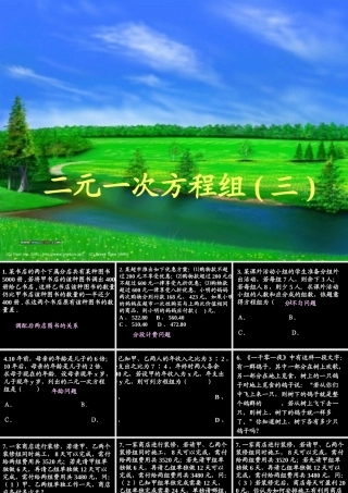 七年级数学二元一次方程组(三)课件鲁教版 课件