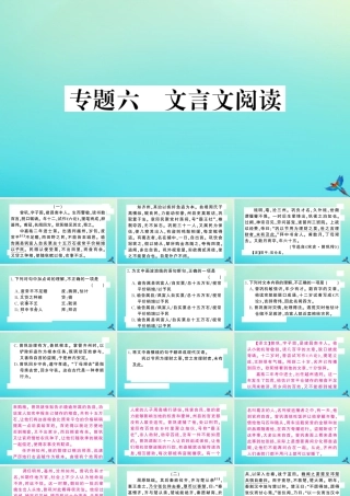 九年级语文上册 专题六 文言文阅读作业课件 新人教版 课件