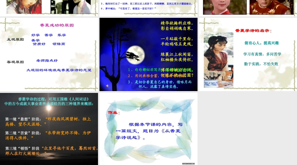 九年级语文上册(香菱学诗)课件 人教新课标版 课件