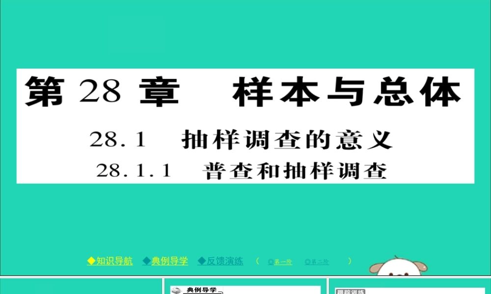 九年级数学下册 第28章(样本与总体)2811 普查和抽样调查习题课件 (新版)华东师大版 课件