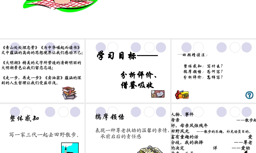 七年级语文上册 第1课(散步)课件 北京课改版 课件