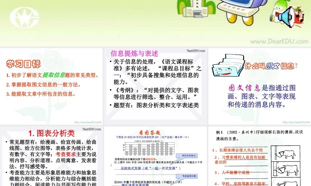 初三语文提取信息 整合信息常见类型 课件