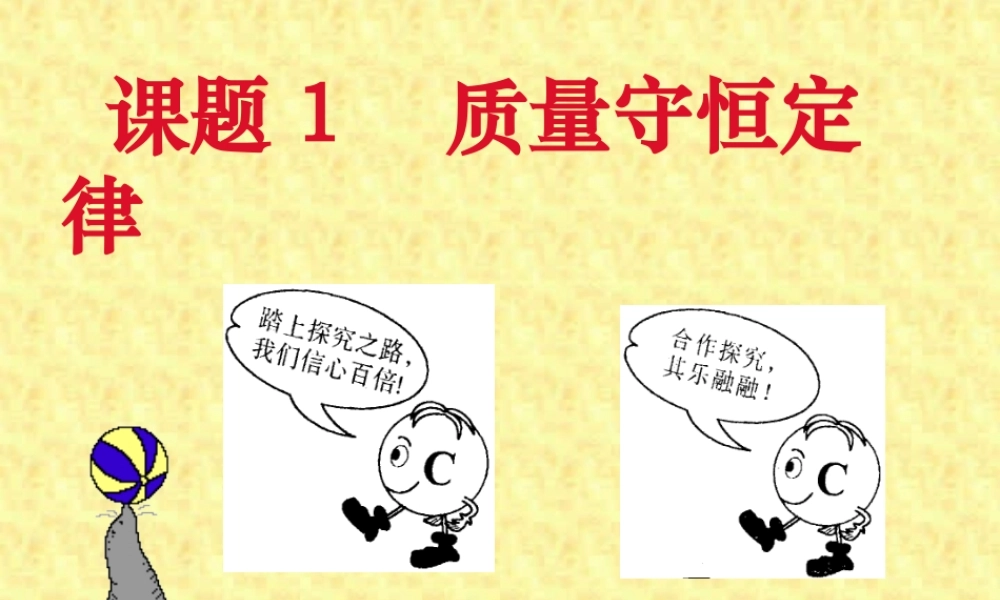 中学九年级化学质量守恒定律 新课标 人教版 课件