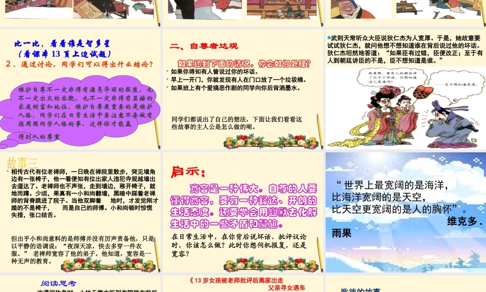 中学七年级政治(彼此尊重才能赢得尊重)课件  课件