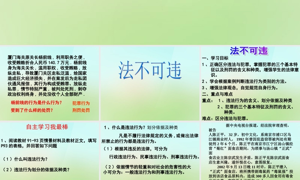 中学七年级政治下册 4.7.2 法不可违课件 新人教版 课件