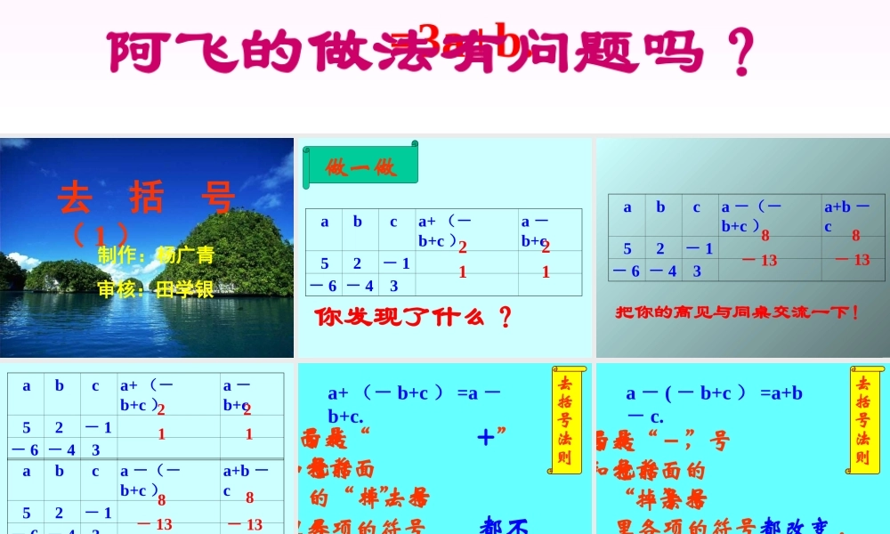 七年级数学去括号课件1 苏教版 课件