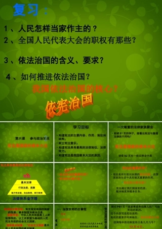 九年级政治全册(62 宪法是国家的根本大法)课件1 新人教版 课件
