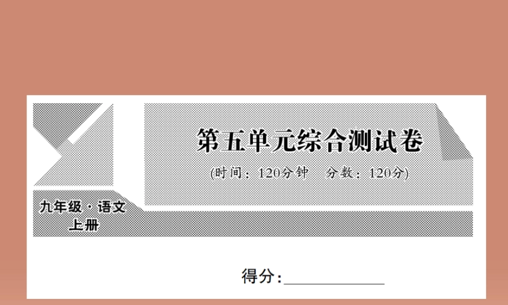 九年级语文上册 第五单元综合测试卷课件 语文版 课件