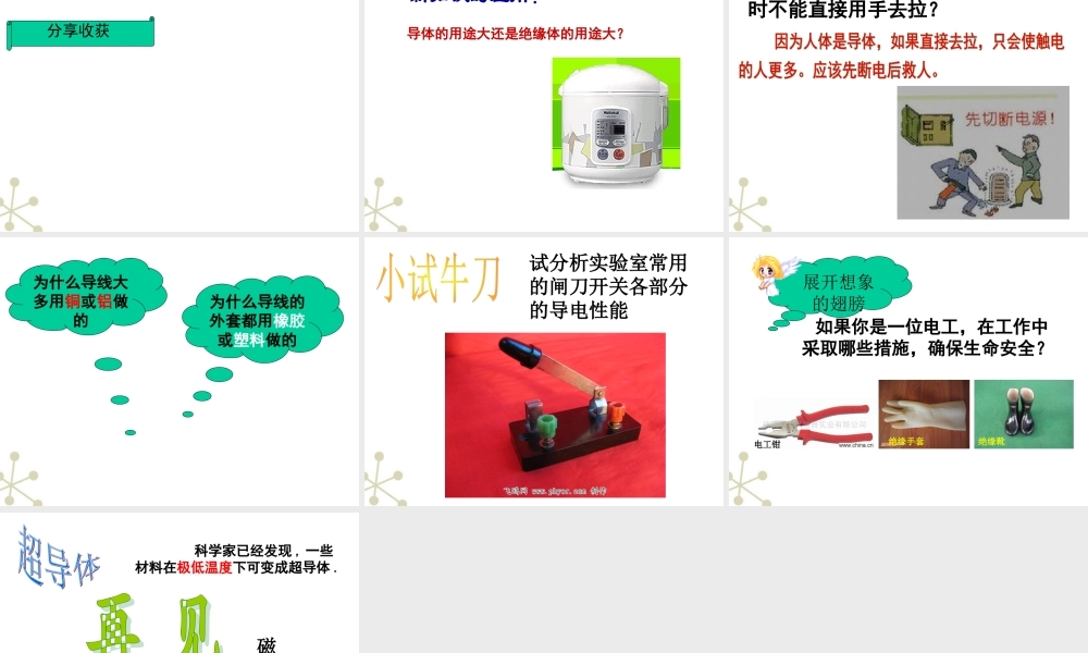 八年级科学上册 4.3物质的导电性课件 浙教版 课件