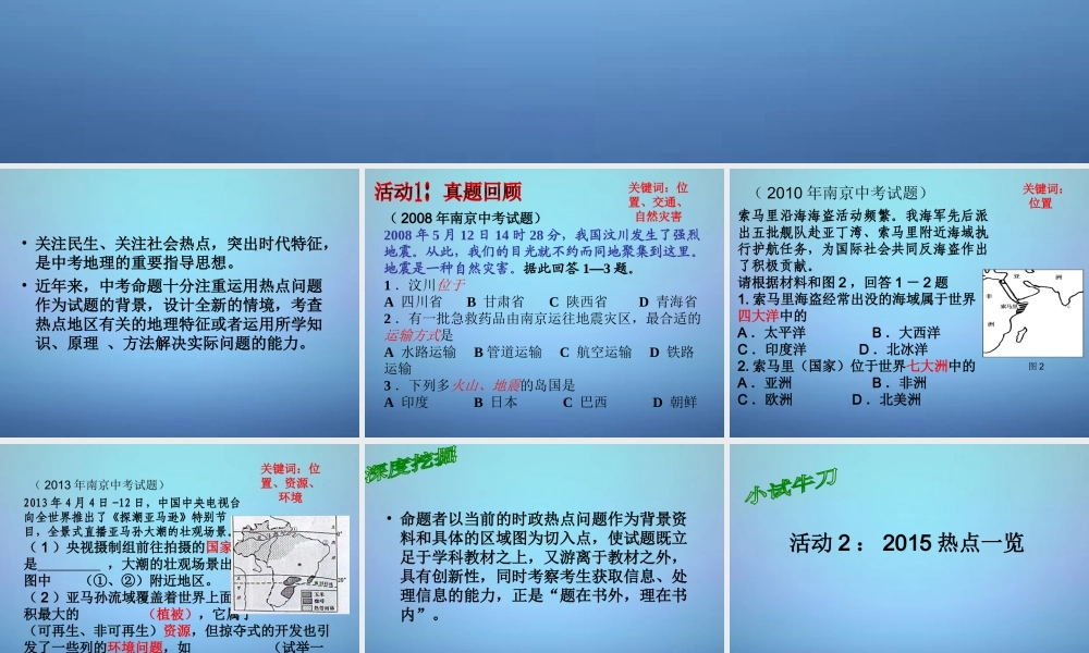 中考地理 热点复习课件