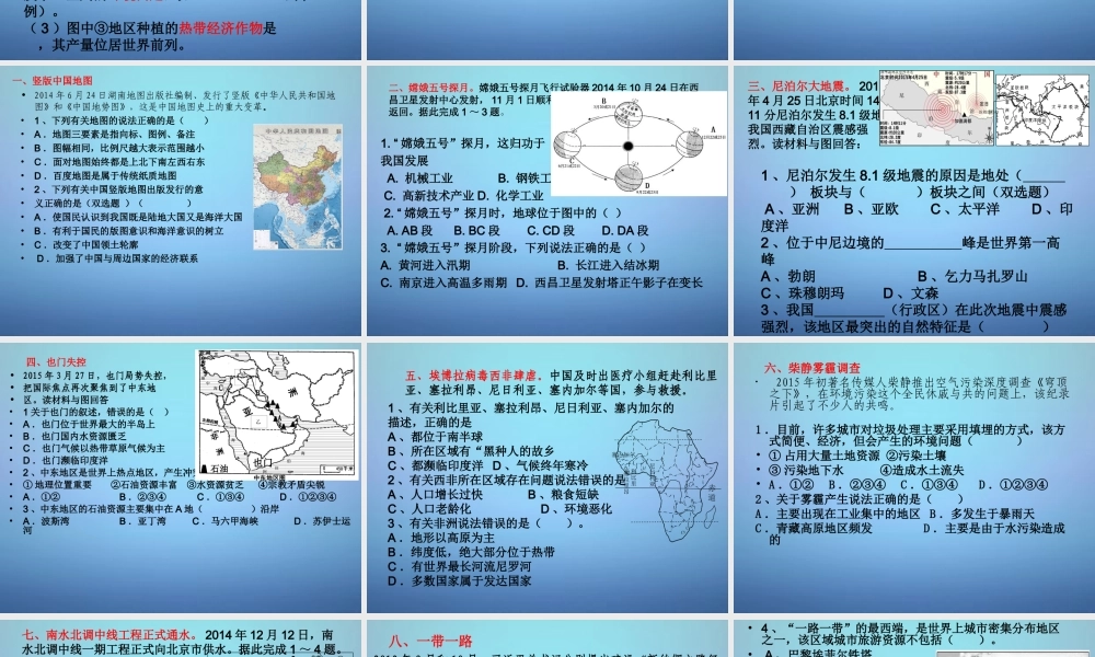 中考地理 热点复习课件