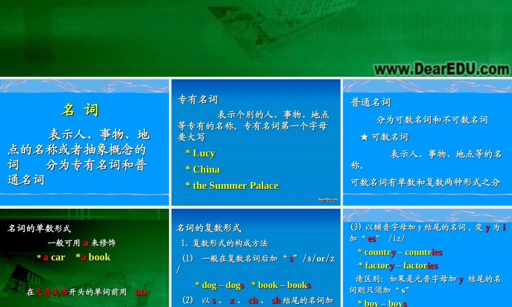 初三英语复习 名词 课件