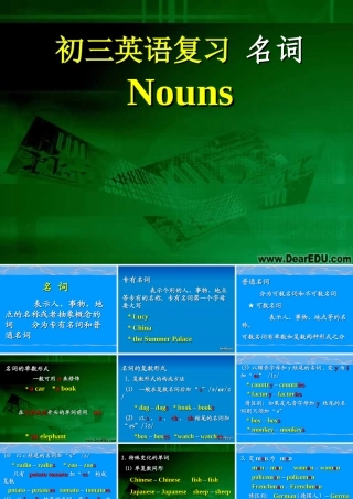 初三英语复习 名词 课件