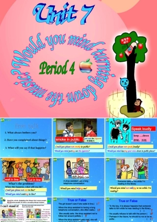 八年级英语下册 Unit7 Would you mindturning down the music  Period 4课件 人教新目标版 课件