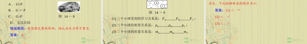 九年级物理上册 第十四章(压强和浮力)章末整合课件 人教新课标版 课件