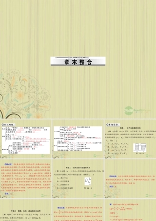 九年级物理上册 第十四章(压强和浮力)章末整合课件 人教新课标版 课件