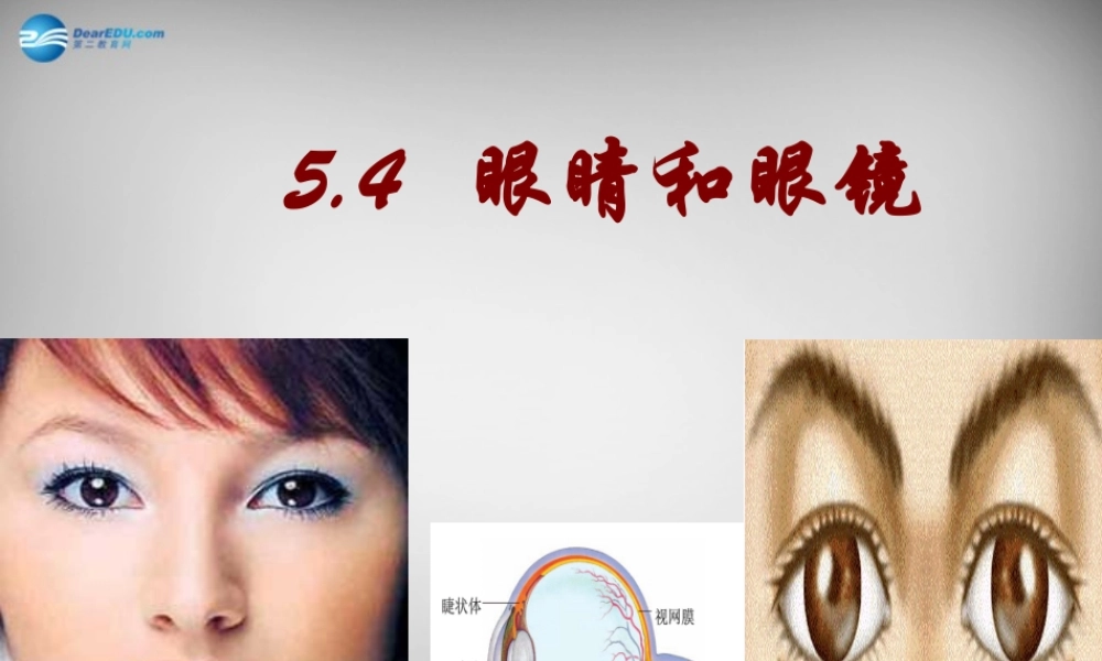 中学八年级物理上册 5.4 眼睛和眼镜课件 (新版)新人教版 课件