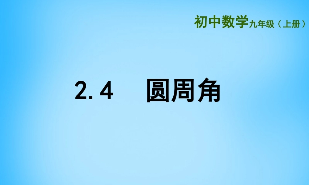 九年级数学上册 24 圆周角课件1 (新版)苏科版 课件