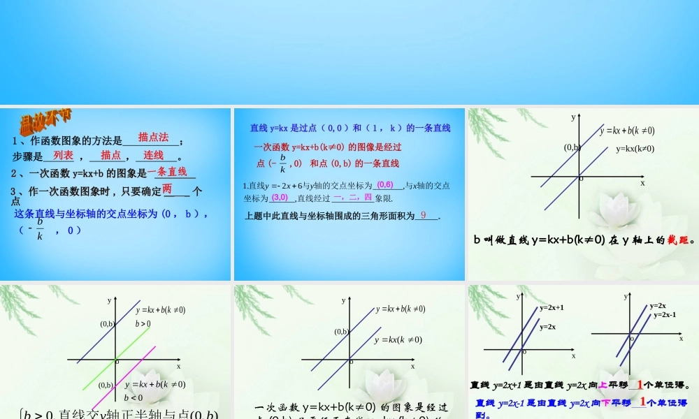 中学八年级数学上册 5.4 一次函数的图像(二)课件 (新版)浙教版 课件