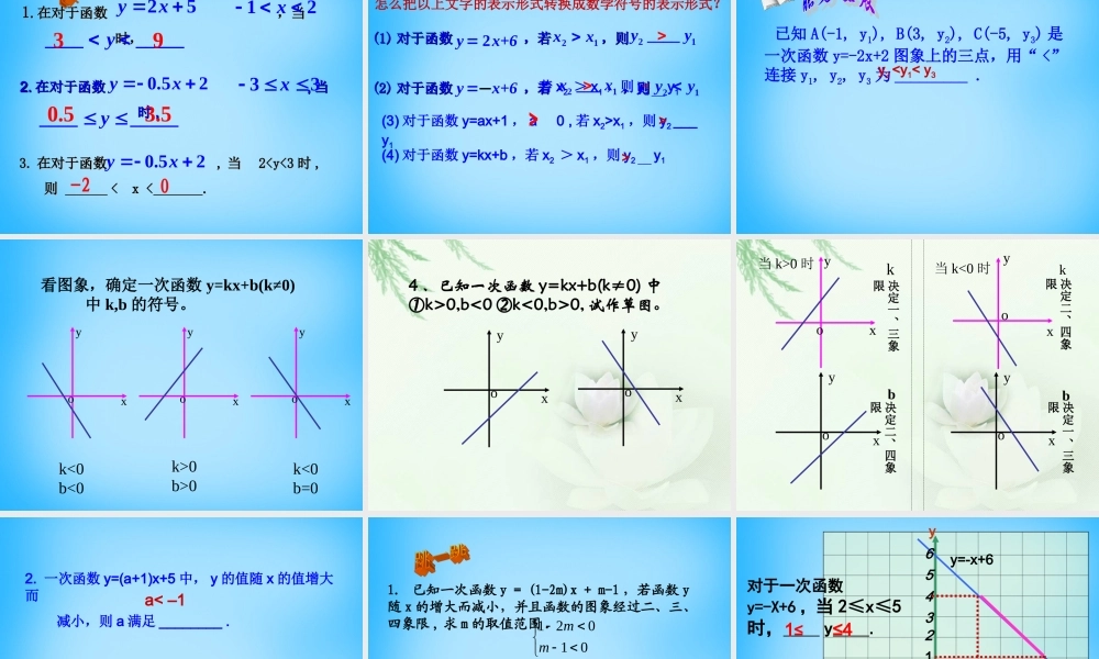 中学八年级数学上册 5.4 一次函数的图像(二)课件 (新版)浙教版 课件
