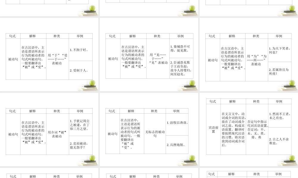 山东省青岛二中高考语文二轮总复习专题 文言句式、用法和翻译1课件