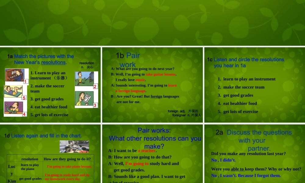 八年级英语上册 Unit 6 I m going to study computer science Section B课件 (新版)人教新目标版 课件