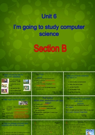 八年级英语上册 Unit 6 I m going to study computer science Section B课件 (新版)人教新目标版 课件
