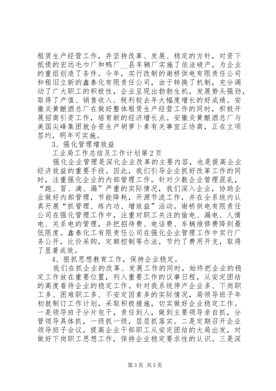 工业局工作总结及工作计划_第3页