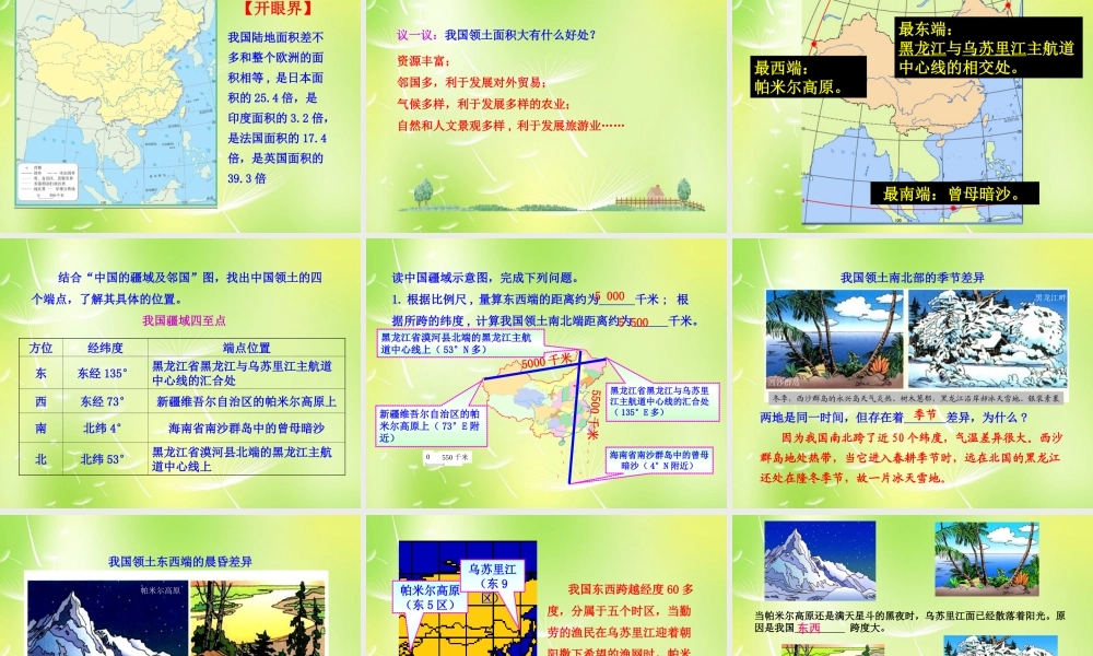 八年级地理上册(1.1 疆域)课件 新人教版 课件