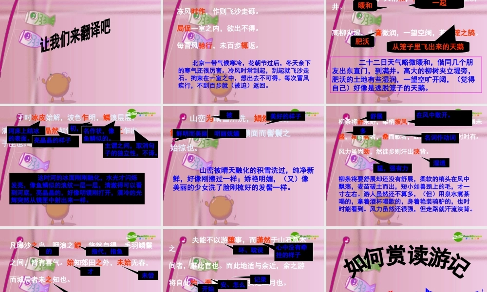 八年级语文下册 (满井游记)优秀教学课件 人教新课标版 课件