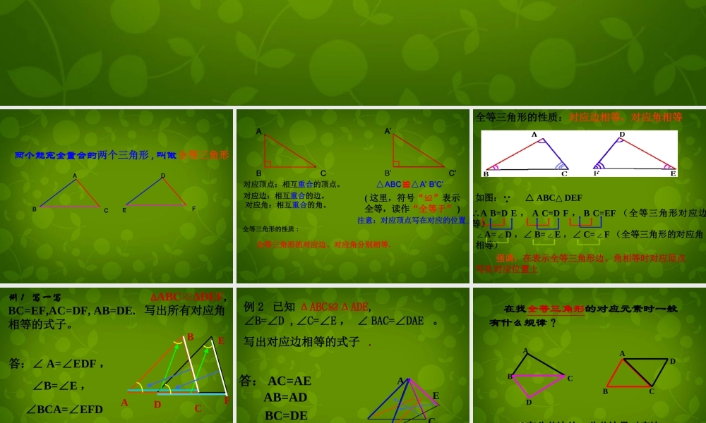 八年级数学上册(第十二章 全等三角形)课件 (新版)新人教版 课件