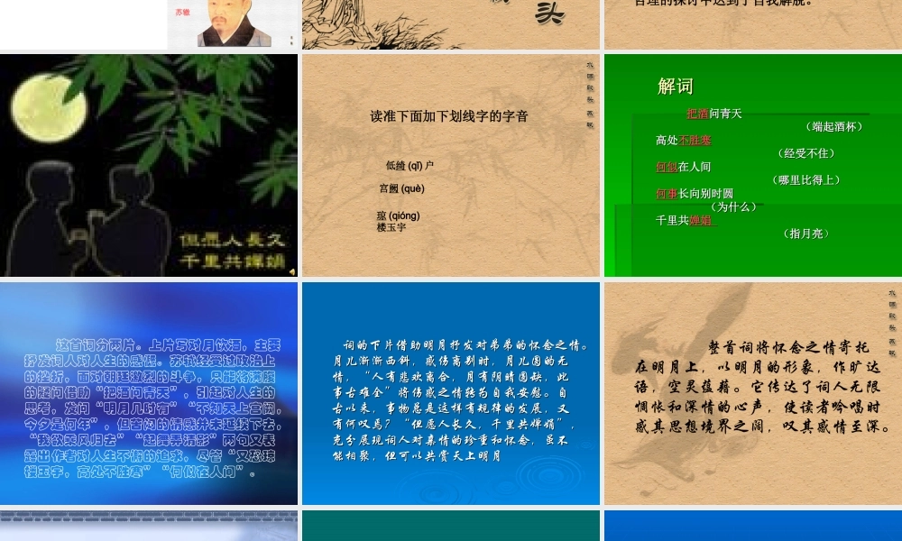 八年级语文水调歌头课件