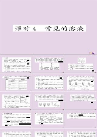 中考化学复习 第一编 教材知识梳理篇 模块一 身边的化学物质 课时4 常见的溶液课件