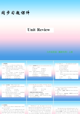 九年级英语上册 Unit 4 Stories and poems Review习题课件 (新版)冀教版 课件