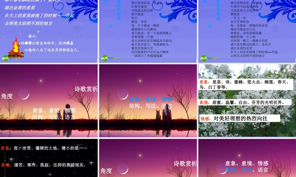 九年级语文上册 第一单元之(星星变奏曲)课件 人教新课标版 课件