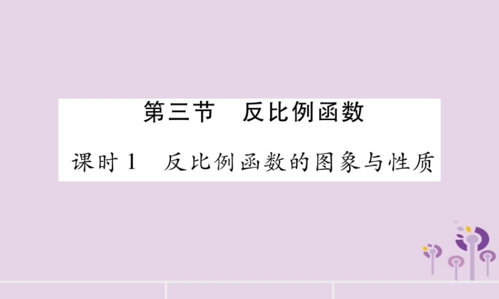 中考数学复习 第一轮 考点系统复习 第3章 函数 第3节 反比例函数导学课件