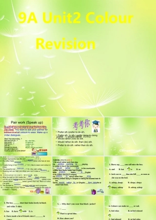 九年级英语上册 Unit 2 colour Revision课件 (新版)牛津版 课件