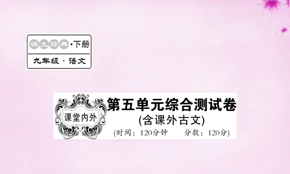 九年级语文下册 第五单元综合测试卷课件 语文版 课件