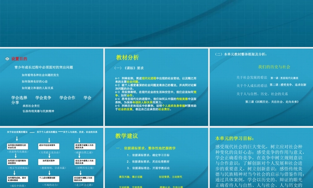 九年级历史与社会 第六单元(面向未来，扬帆远航)复习课件 人教新课标版 课件
