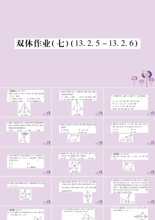 八年级数学上册 双休作业(七)课件 (新版)华东师大版 课件