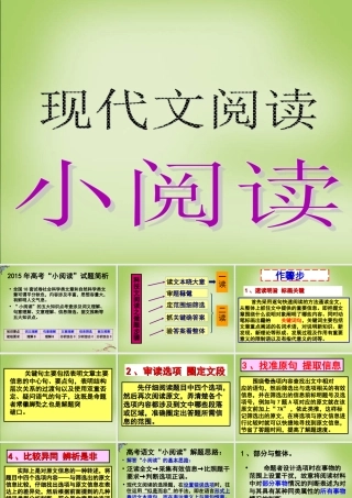 云南省保山一中高考语文一轮复习小阅读课件