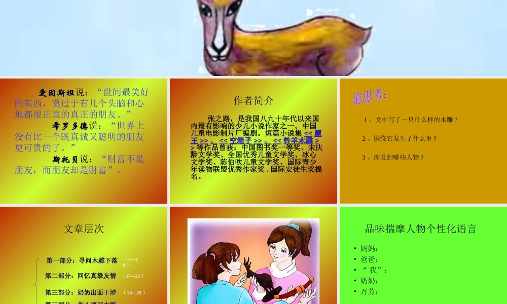 七年级语文羚羊木雕课件2 人教版 课件