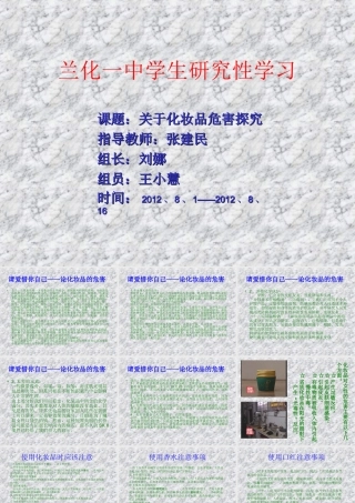 兰化一中学生研究