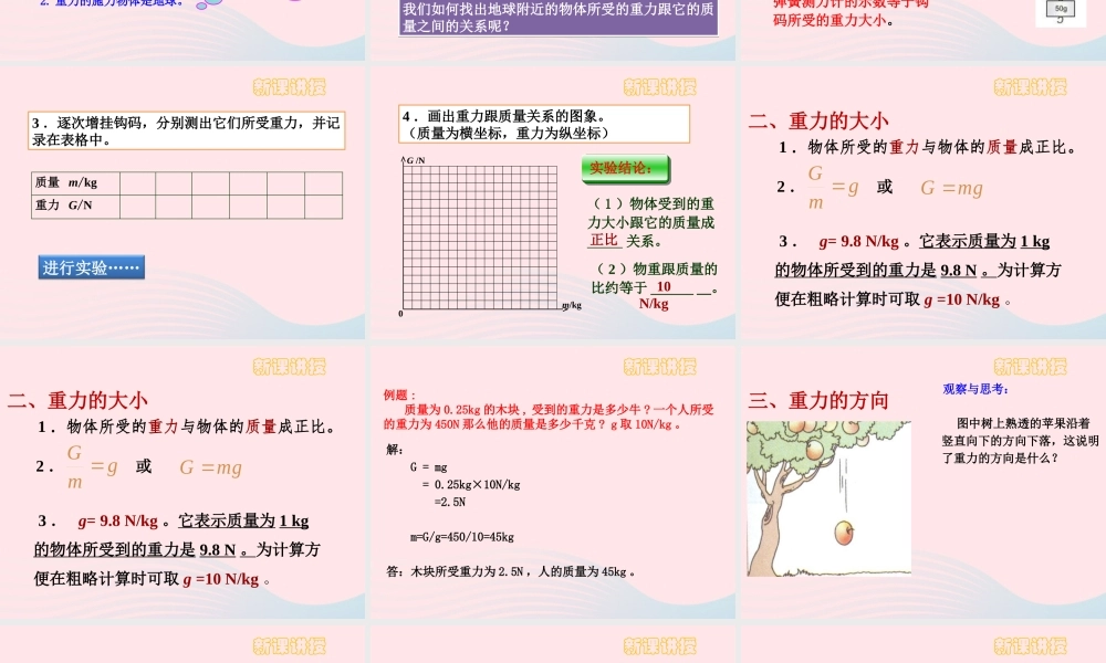 八年级物理下册 7.3 重力课件 (新版)新人教版 课件