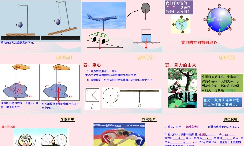 八年级物理下册 7.3 重力课件 (新版)新人教版 课件