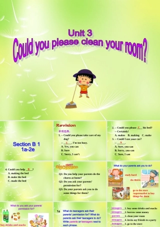 八年级英语下册 Unit 3 Could you please clean your room Section B课件1 (新版)人教新目标版 课件