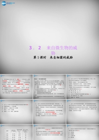 九年级科学下册 321 来自细菌的威胁习题课件 浙教版 课件